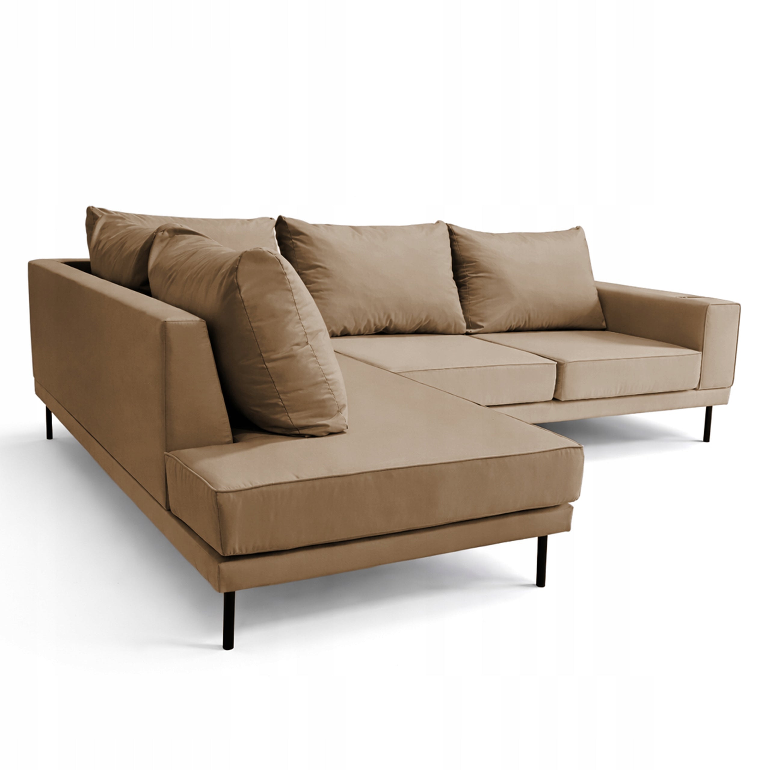 Garden corner sofa VOLARO 268x202 cm Seating set RIGHT - BROWN Manufacturer no brand