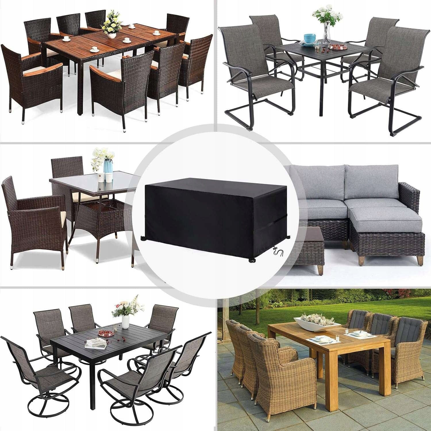 Garden cover for set 190 x 140 x 74 cm black Manufacturer no brand