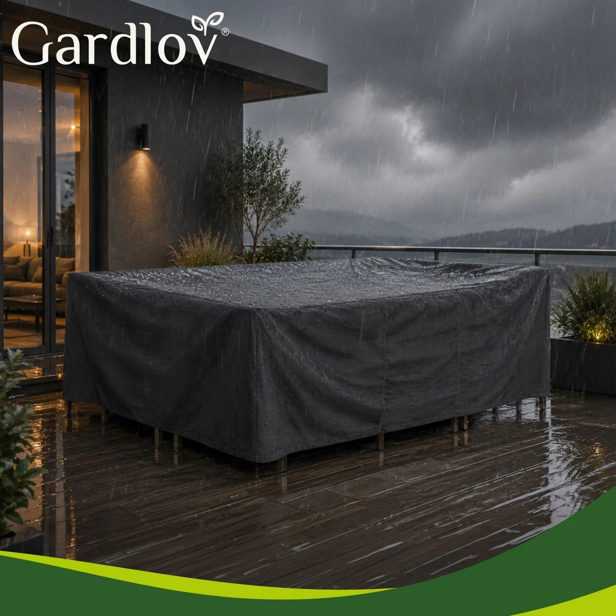 Garden cover for set 205 x 160 x 70 cm black Manufacturer Iso Trade
