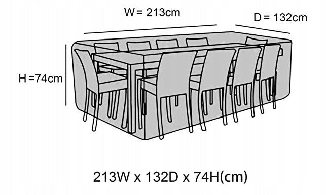Garden cover for set 213 x 132 x 74 cm black Packaging status original