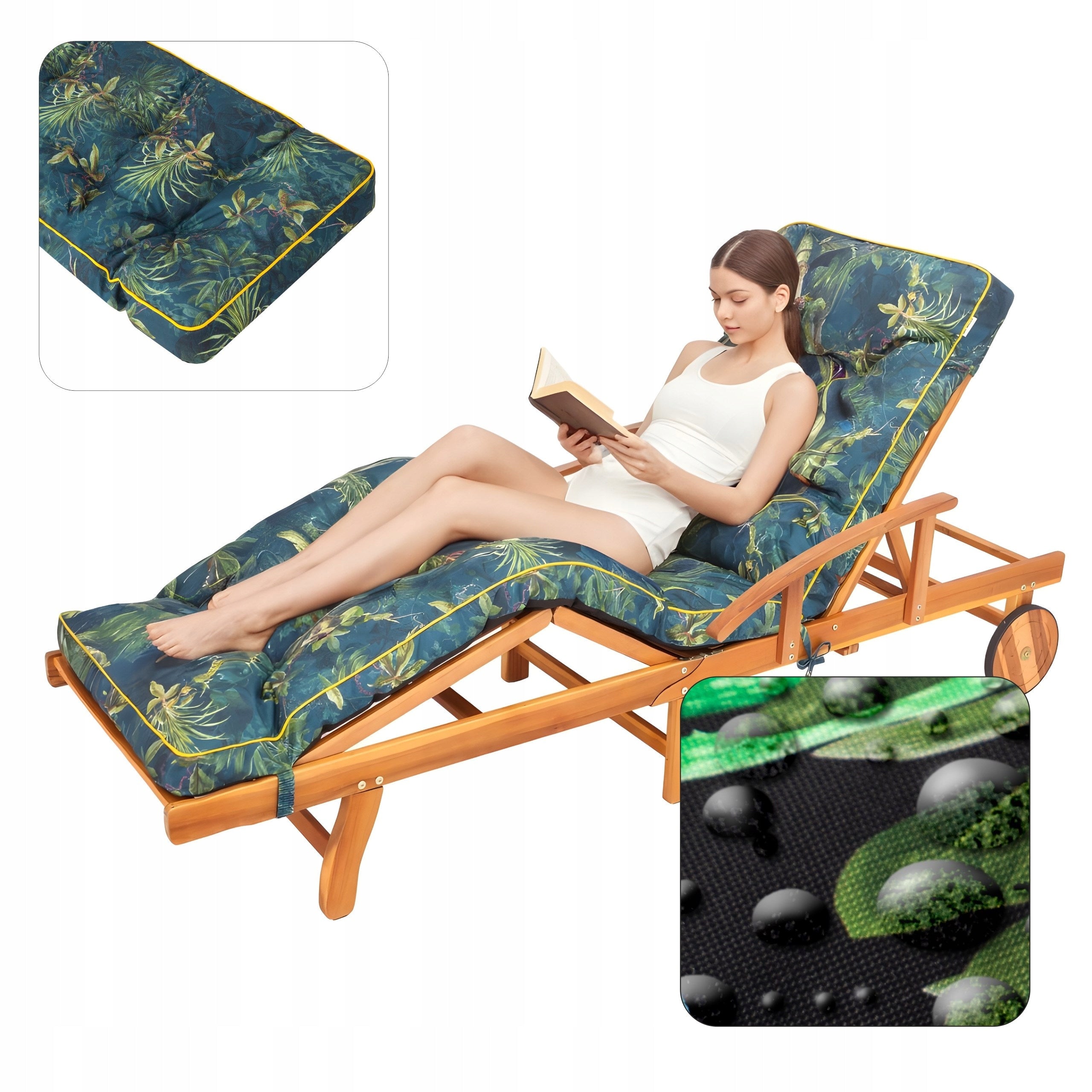 Garden cushion for long sunbed, Cushion waterproof anti UV 201x55 cm Manufacturer Hobbygarden