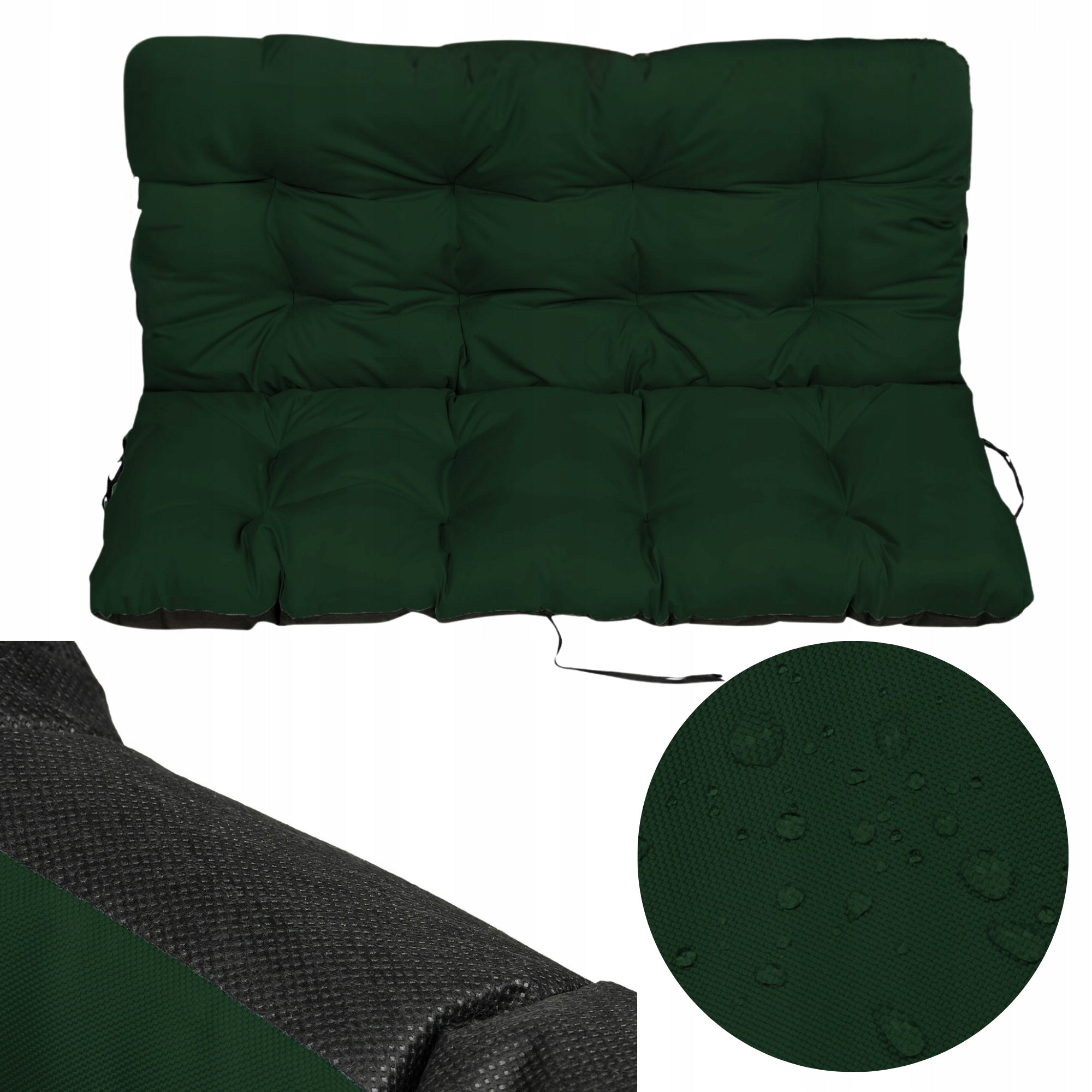 Garden cushion for swing bench with pallet cushion dark green 180x60x50