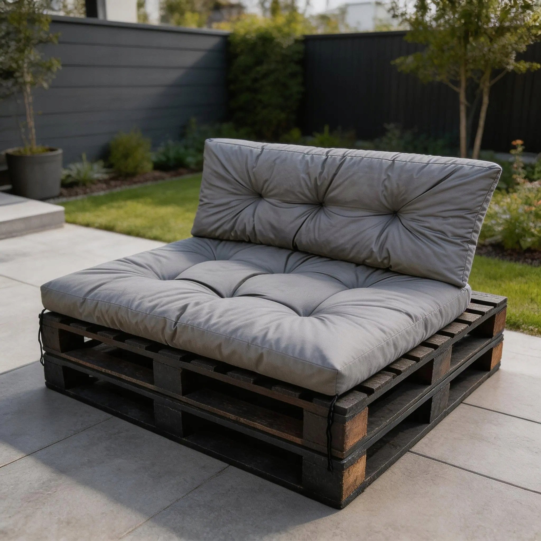 Garden cushions for pallets 120x80 + 120x40 waterproof seat + backrest Pillow length 120 cm