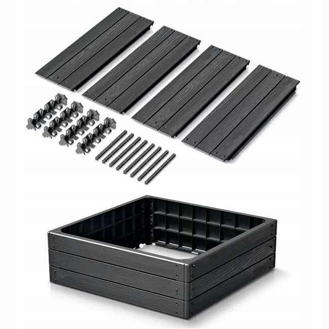Garden discount Base Woody IBWS graphite 75 x 75 x 25 cm - Prosperplast Manufacturer code IBWS-S433