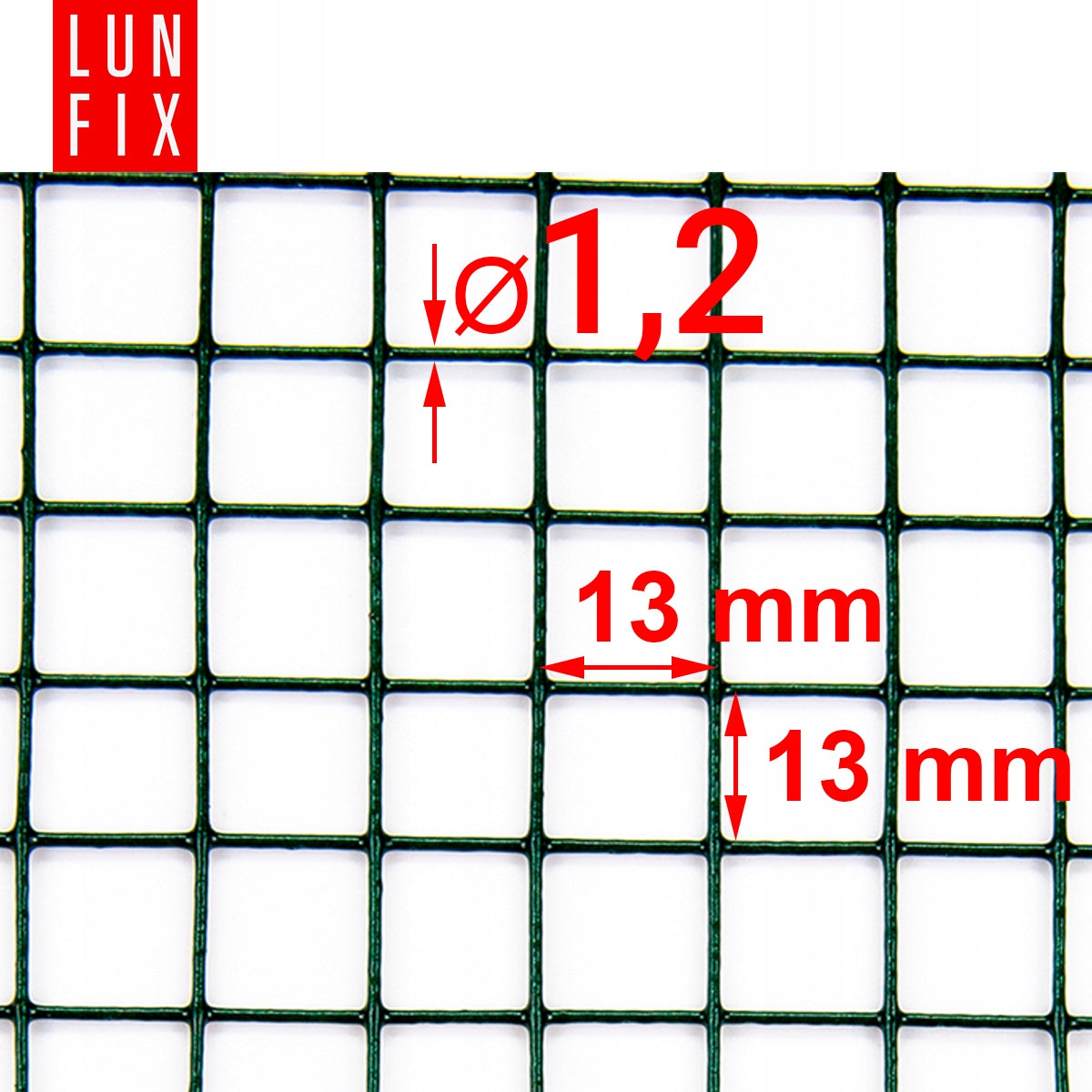 Garden discount net 50 cm coated green galvanized 13x13 fi1,2 5m Manufacturer Lun Fix