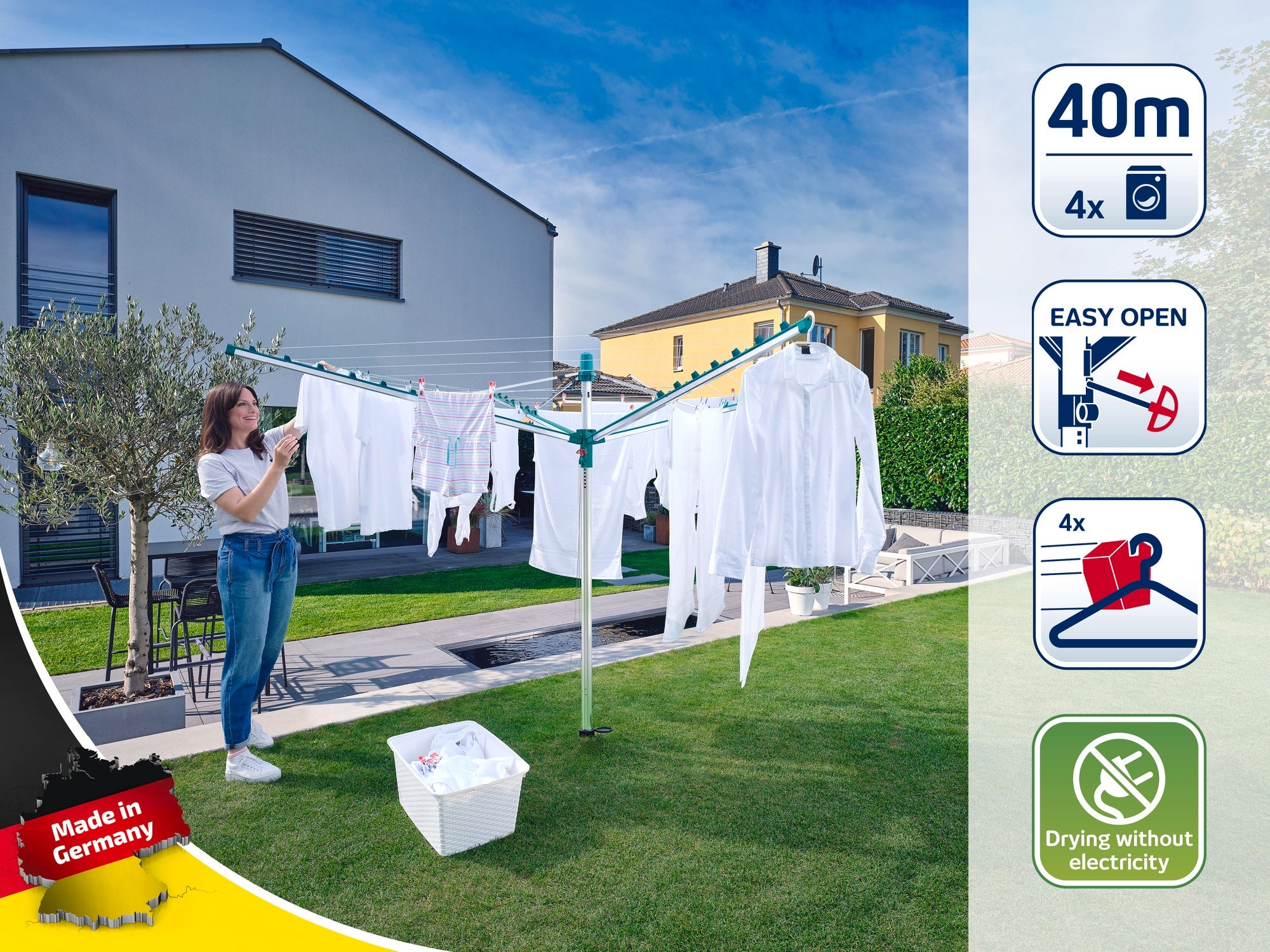 Garden dryer - LINOMATIC V 400 Leifheit Product weight with unit packaging 5 kg