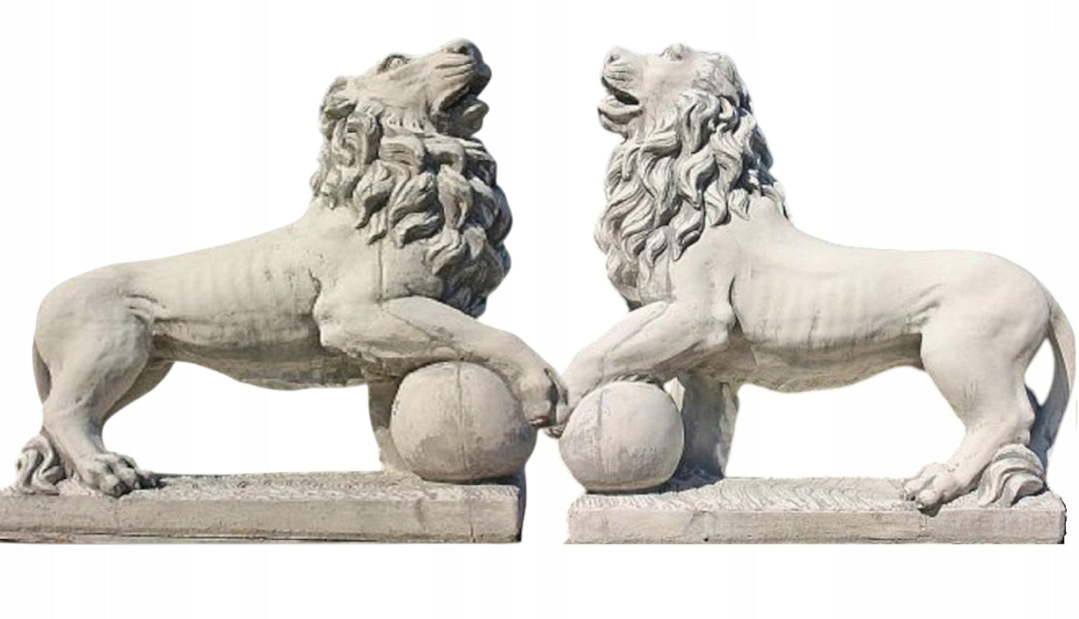 Garden figure Lion with ball pair right-left from concrete conglomerate AG-BET Manufacturer code Lew z kulą para