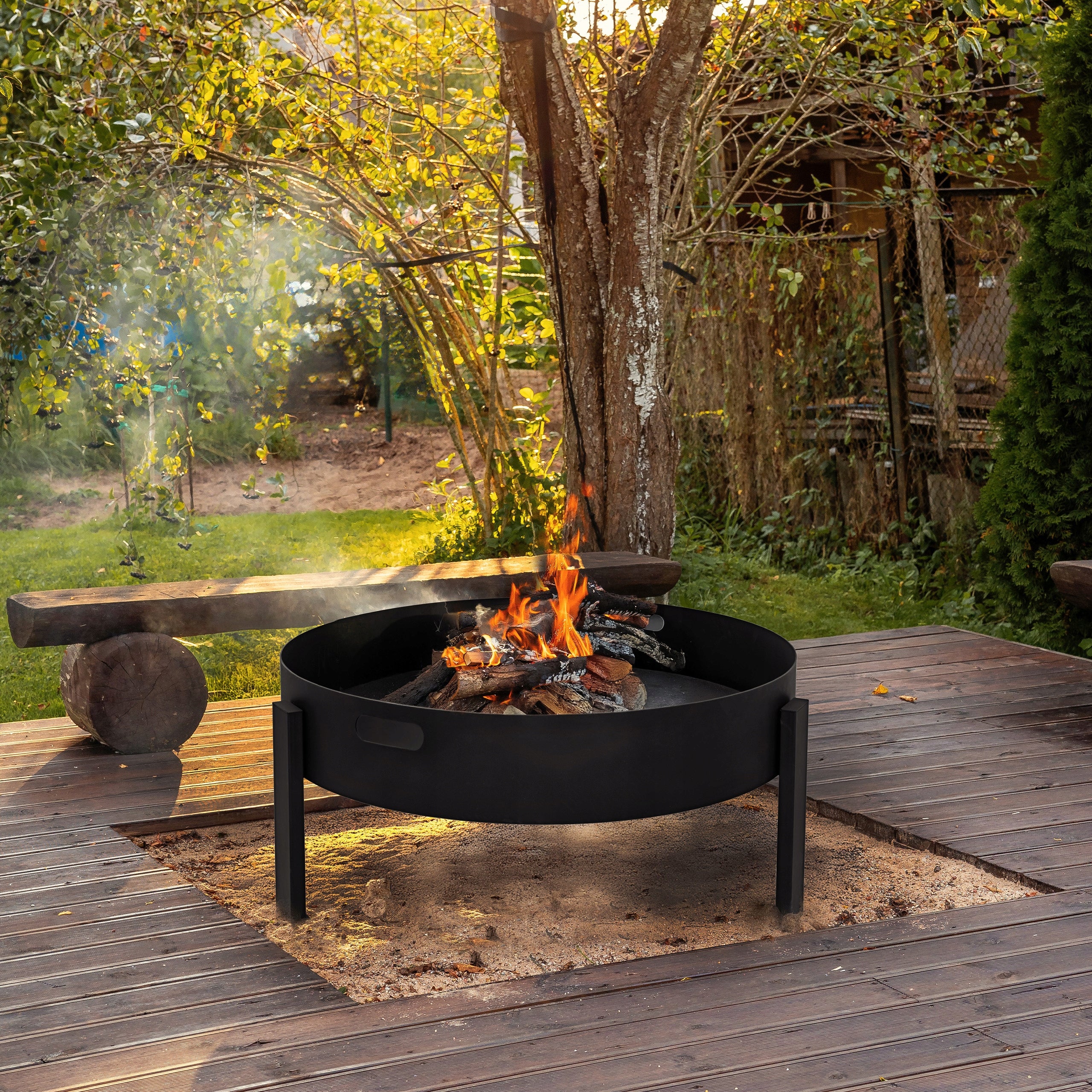 Garden fireplace black 70cm grill fireplace steel 2mm boiler + Accessories Manufacturer code PAL_70CM