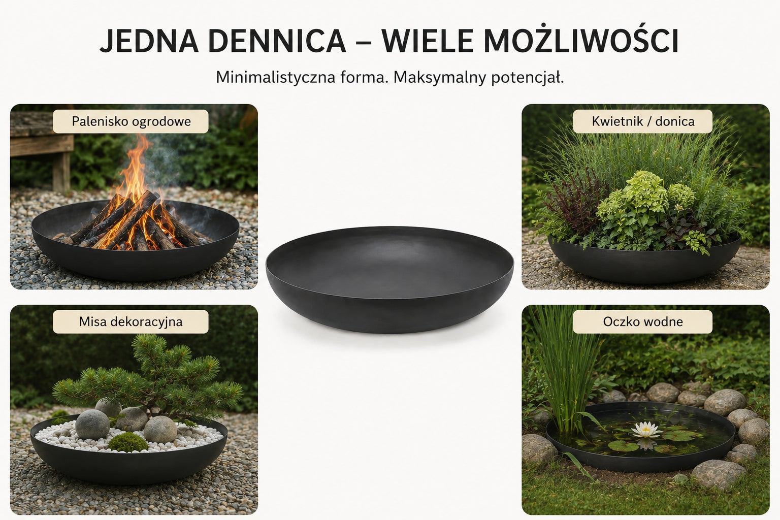 Garden fireplace bottom bowl steel metal 80cm planter pond Manufacturer code D800X2,0