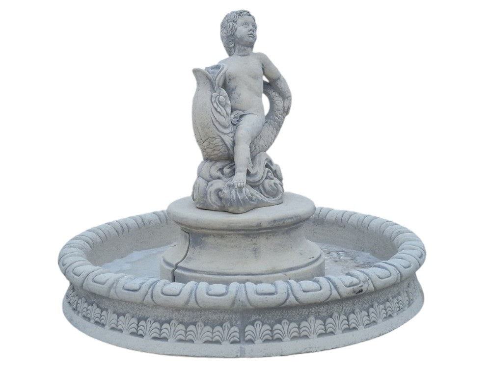 Garden fountain Ebro Amorek swimming pool with bottom White concrete conglomerate figure Manufacturer code Fontanna Ebro Amorek