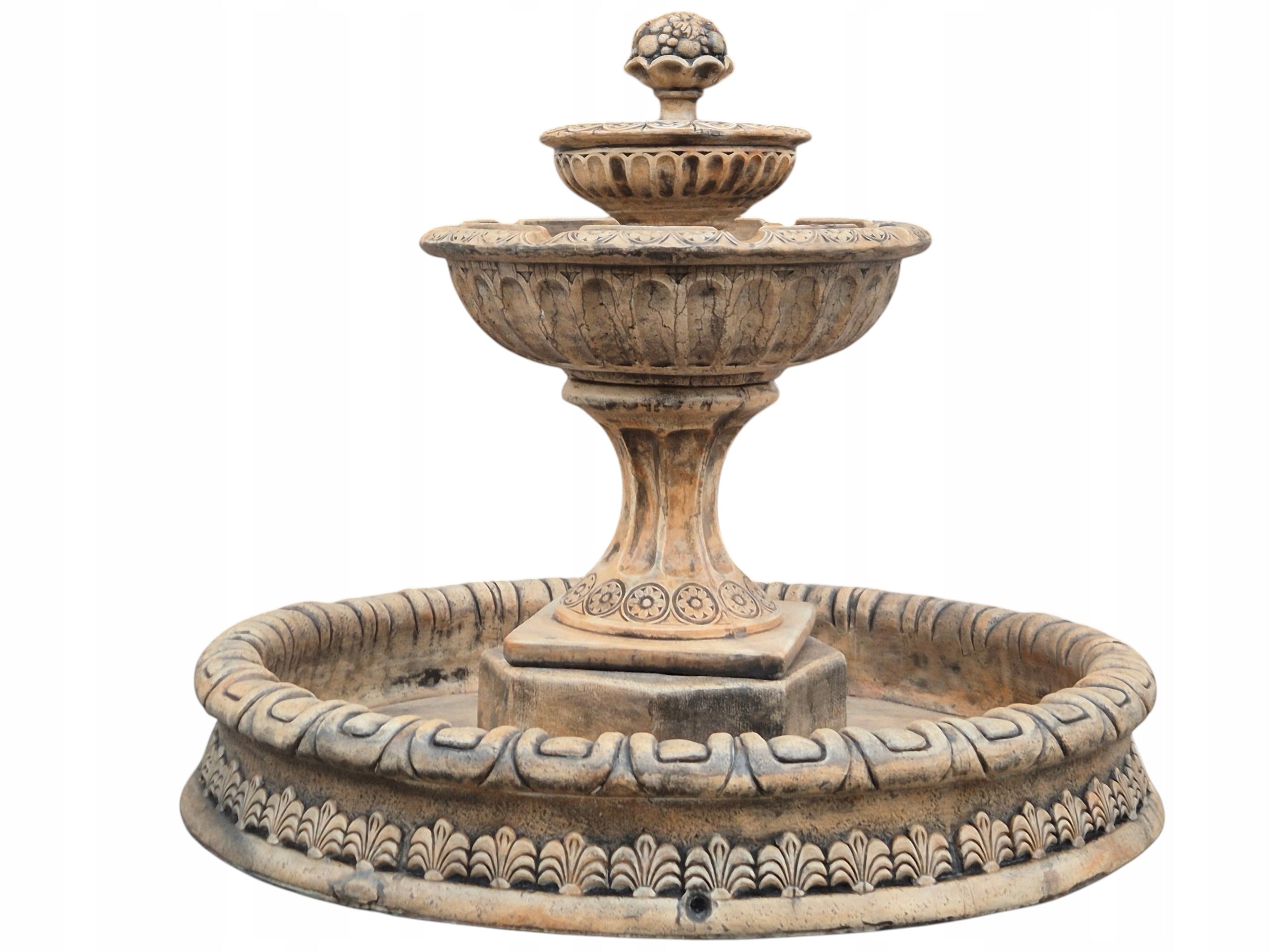 Garden fountain Ebro with Bottom 140cm Arkansas white concrete conglomerate Ag-Bet