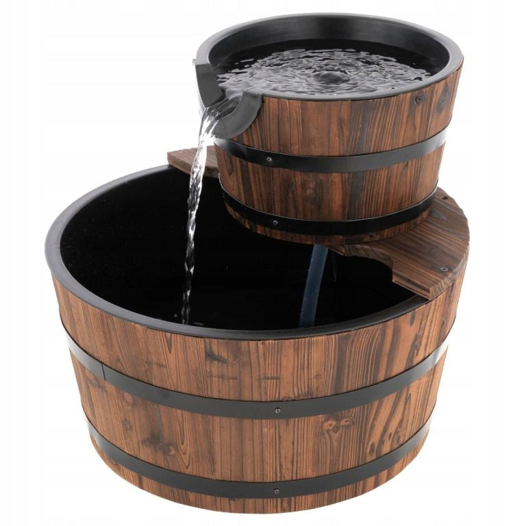 Garden fountain - fountain with two wooden buckets Type garden decor