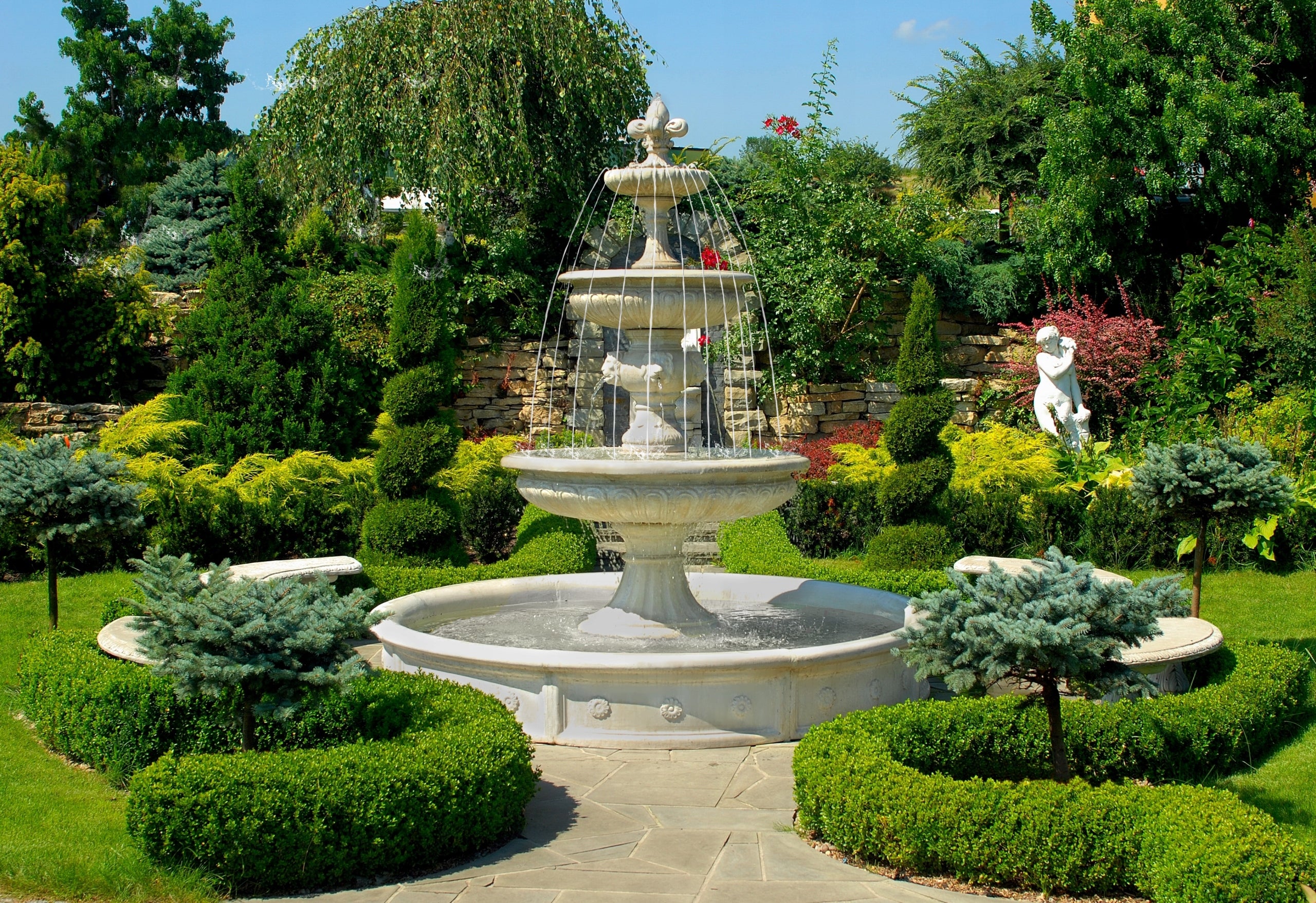 Garden fountain large with ring concrete Eyelet fountain flower Ø 250 cm Manufacturer code 1131R