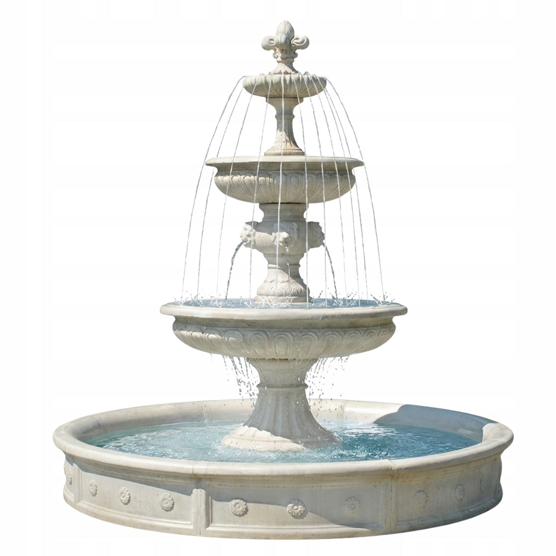 Garden fountain large with ring concrete Eyelet fountain flower Ø 250 cm