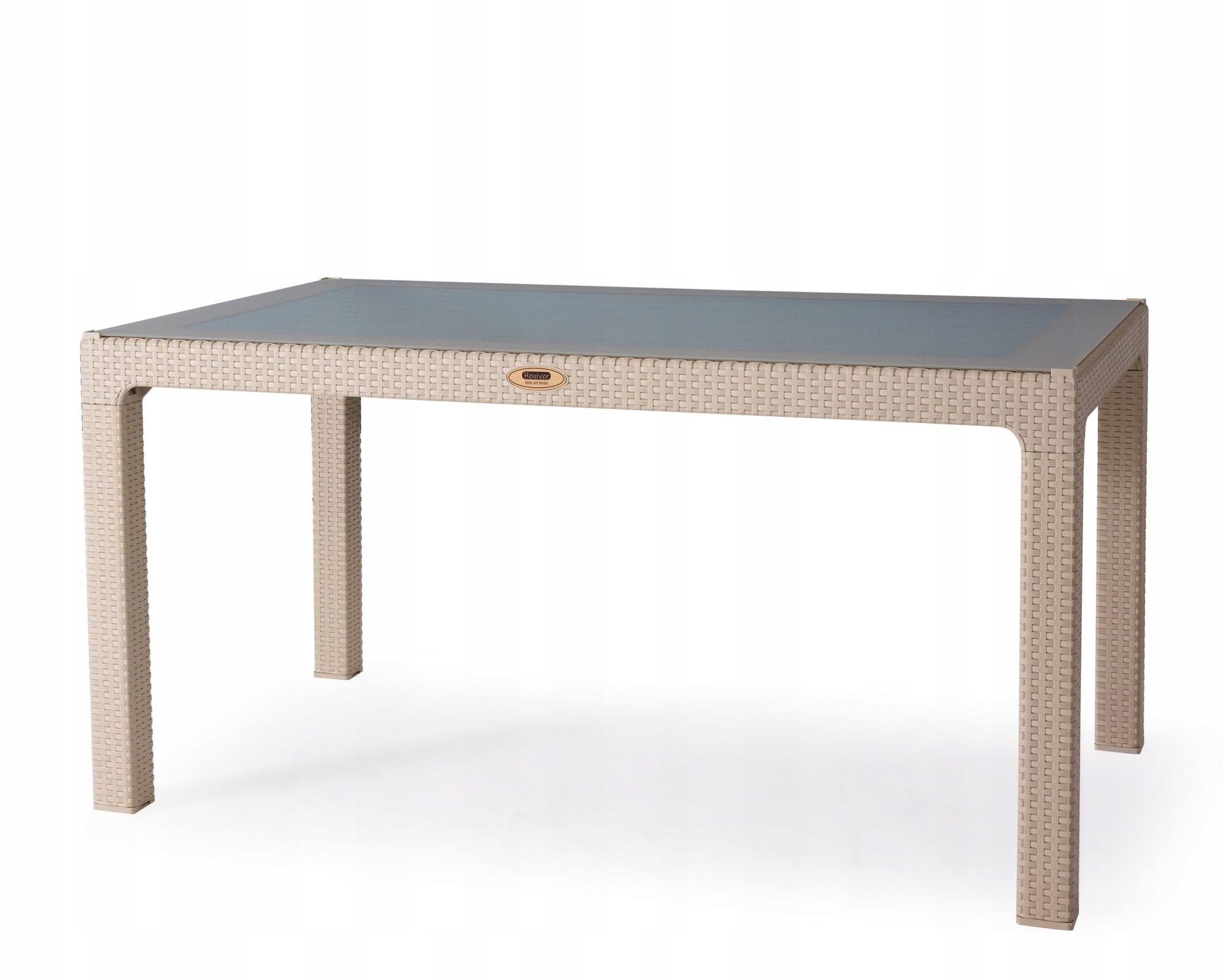 Garden furniture Dining table 140x80x76 Calma BEIGE rattan+ glass Color beige
