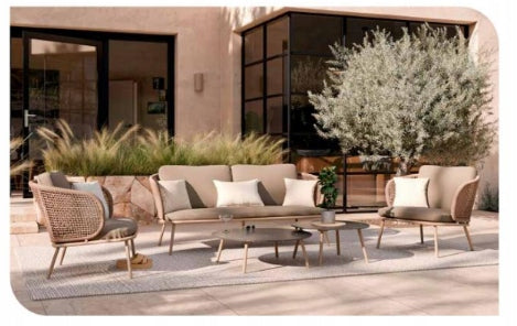 Garden furniture ROPE for terrace table with chairs