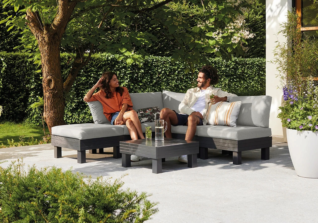 Garden furniture corner Keter Element rattan grey 5 elements set Main material synthetic material
