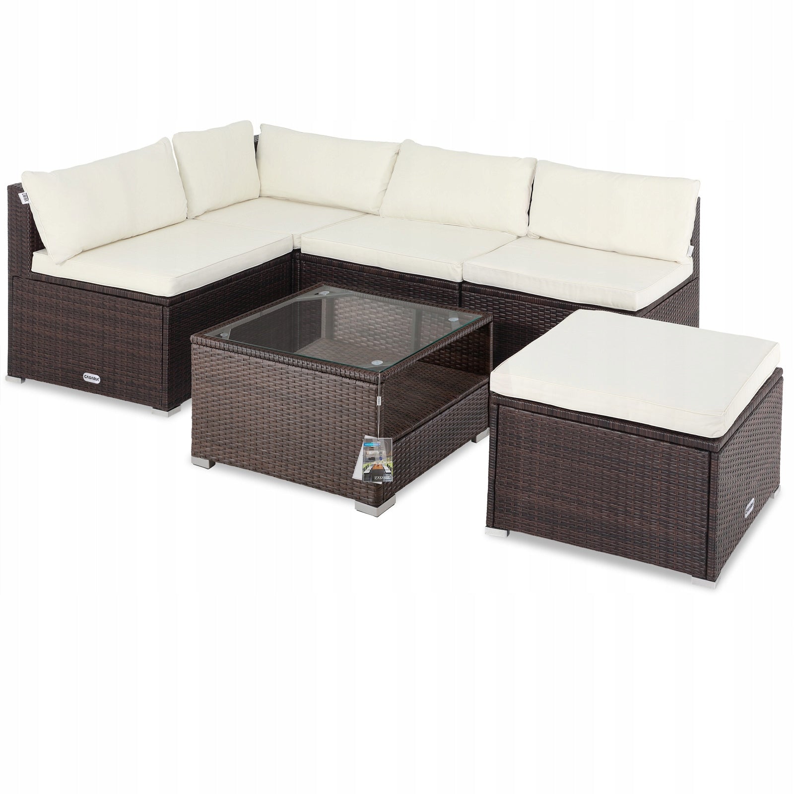 Garden furniture corner set rattan furniture for terrace pillows pouf 16 el.