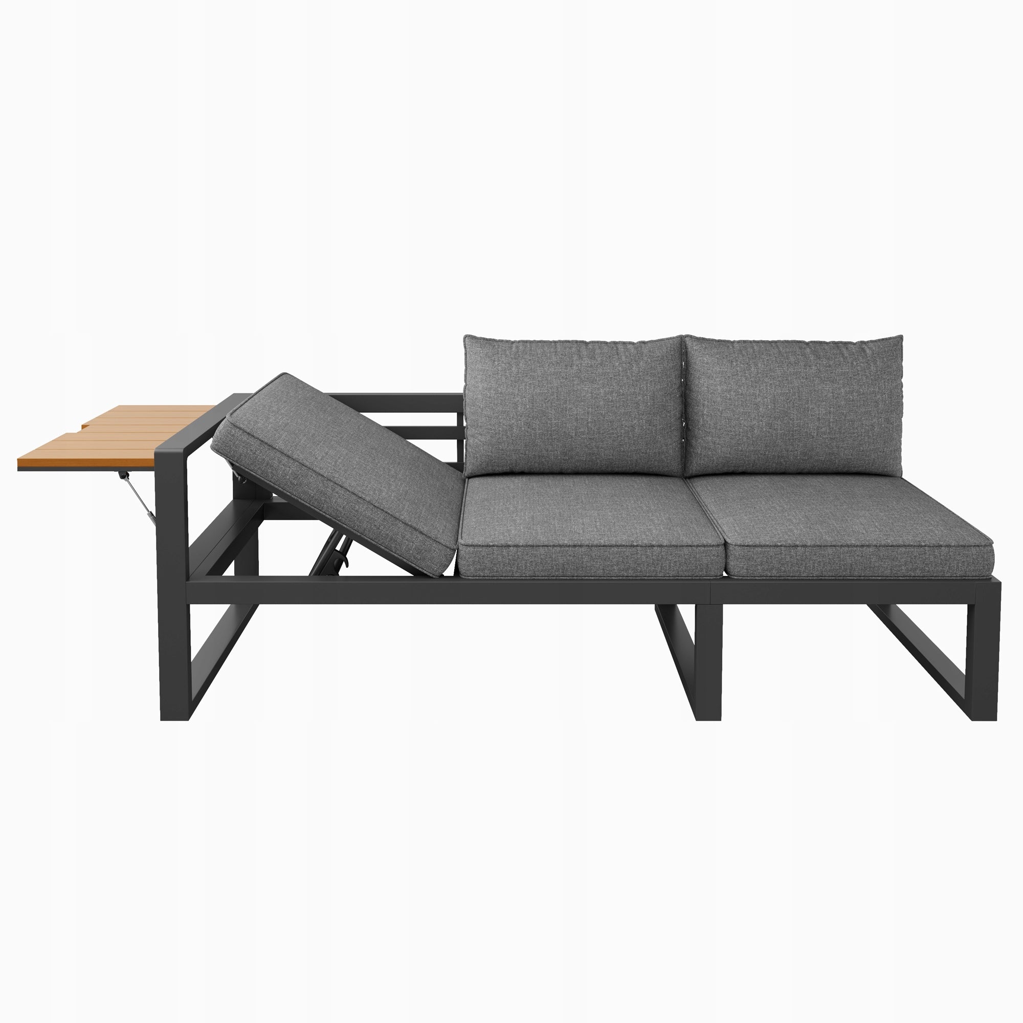 Garden furniture modular set grey beige adjustable backrest balcony terrace Number of items in the set 3