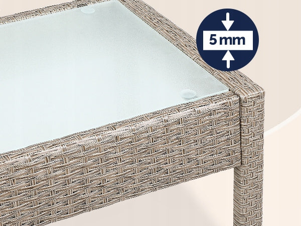 Garden furniture polyrattan 3x pillows 2x armchair bench table set beige Manufacturer code 109993