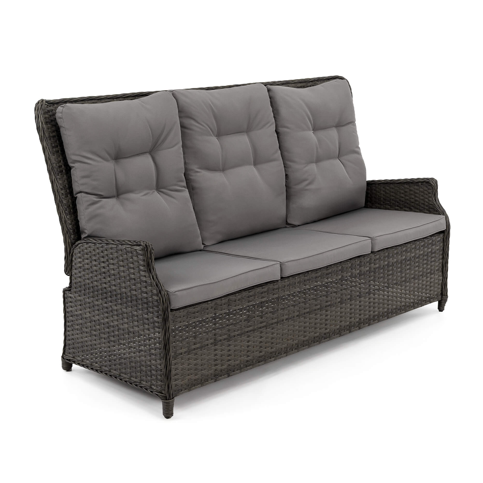 Garden furniture rattan ALICANTE BIG grey cushions grey Color gray