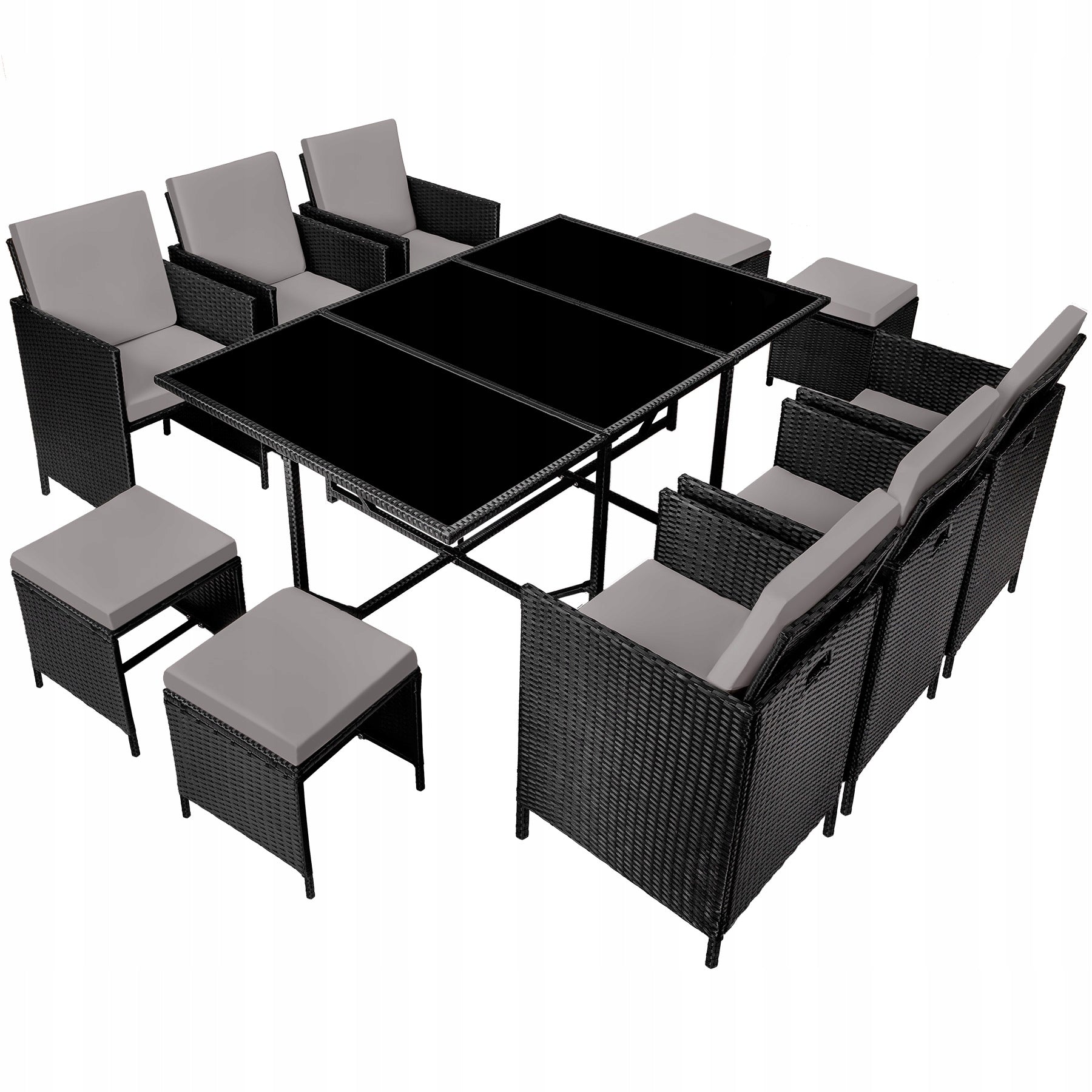 Garden furniture rattan Malaga 6+4+1+cover Main material synthetic rattan