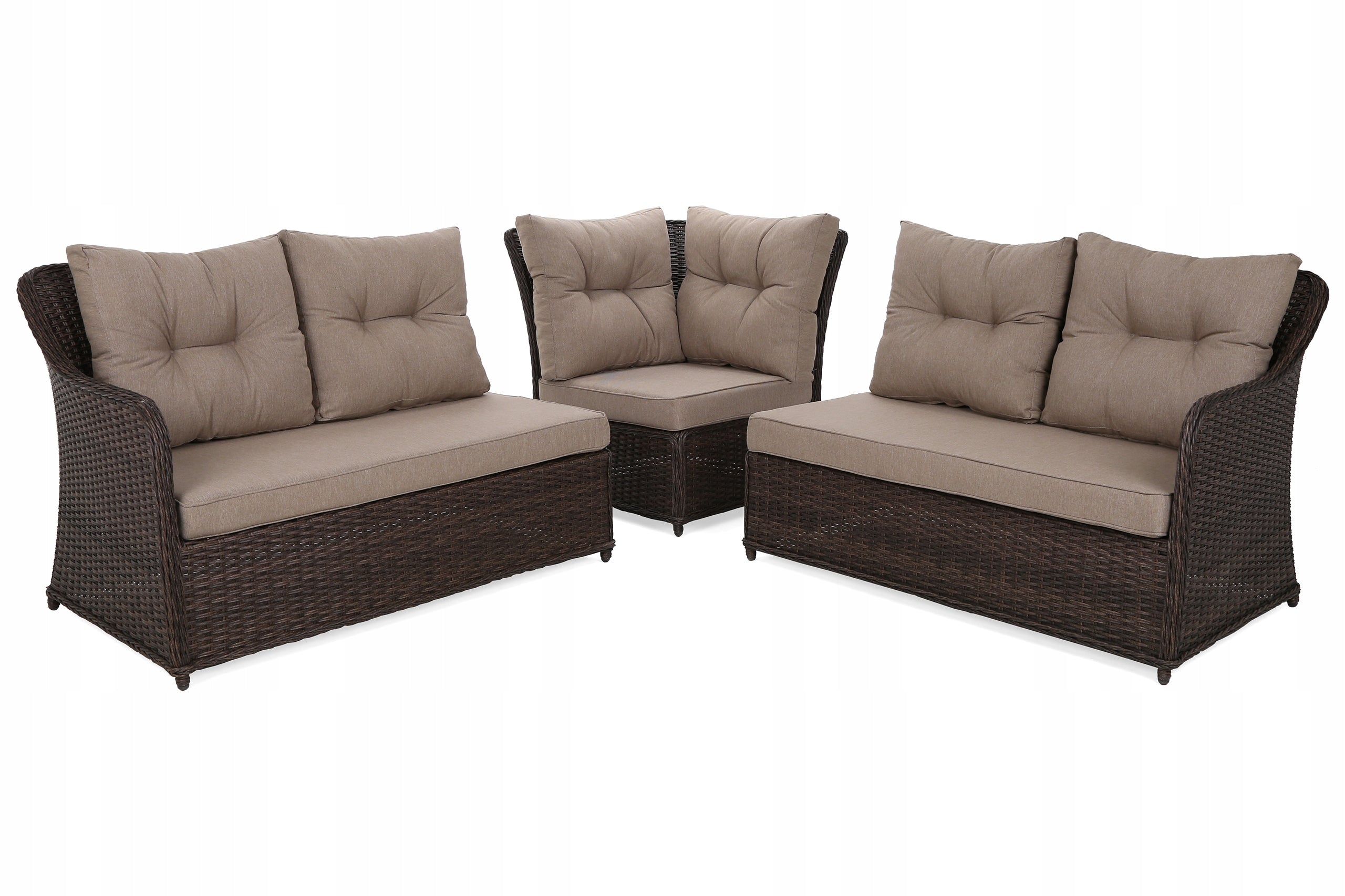 Garden furniture rattan corner set Bergamo Brown Mat/Brown Melange Main material synthetic rattan