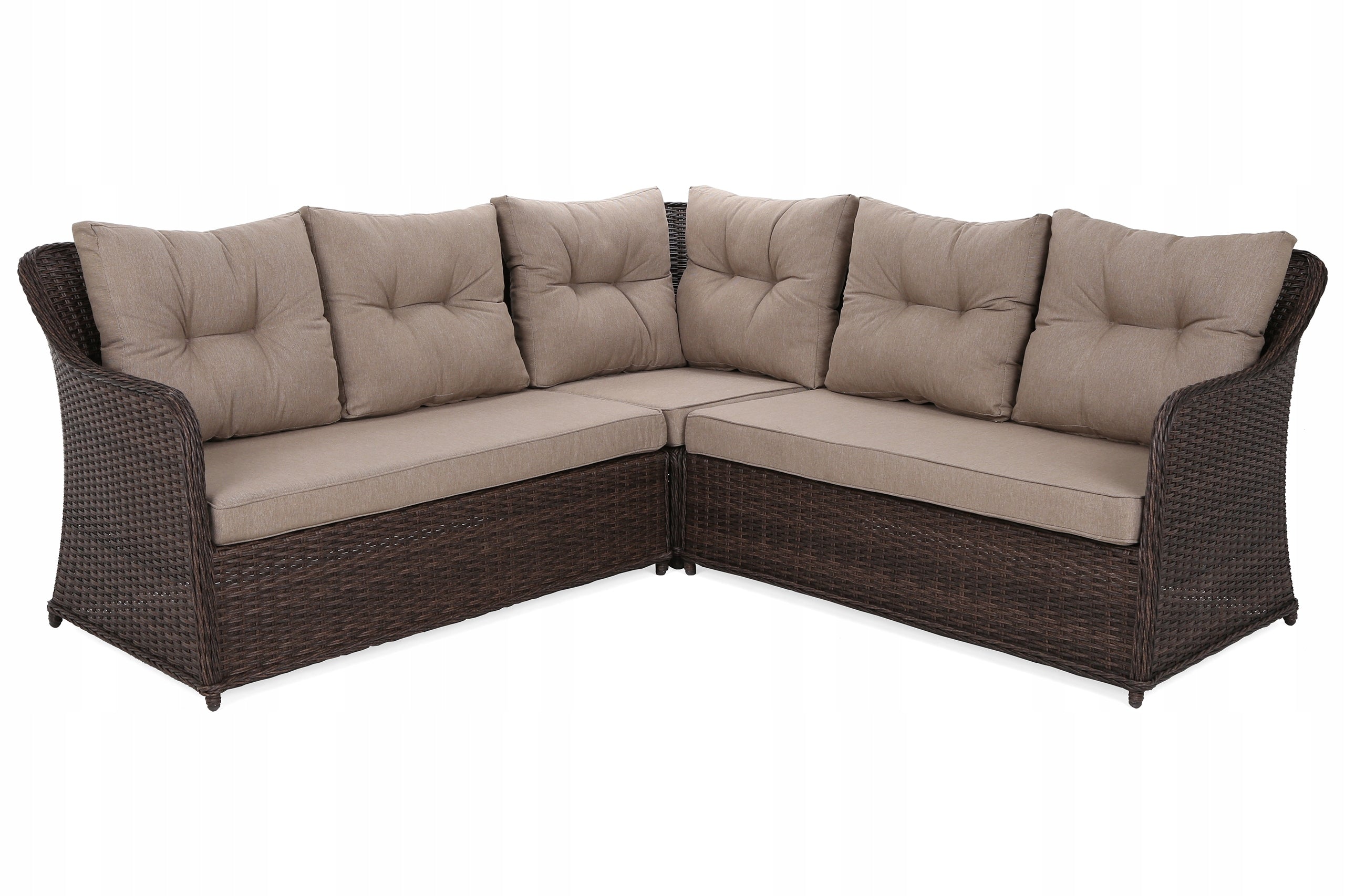 Garden furniture rattan corner set Bergamo Brown Mat/Brown Melange Manufacturer HOME & GARDEN