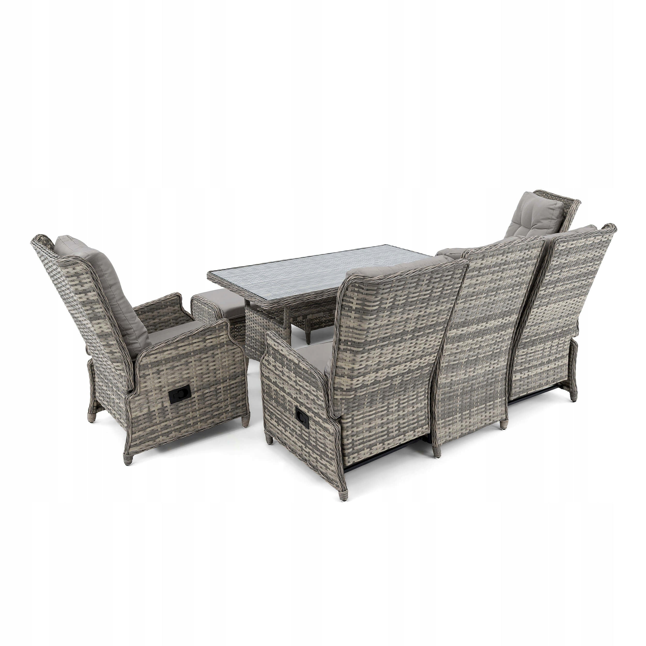Garden furniture set ALICANTE technoratan light grey cushions adjustment Manufacturer EMWOmeble