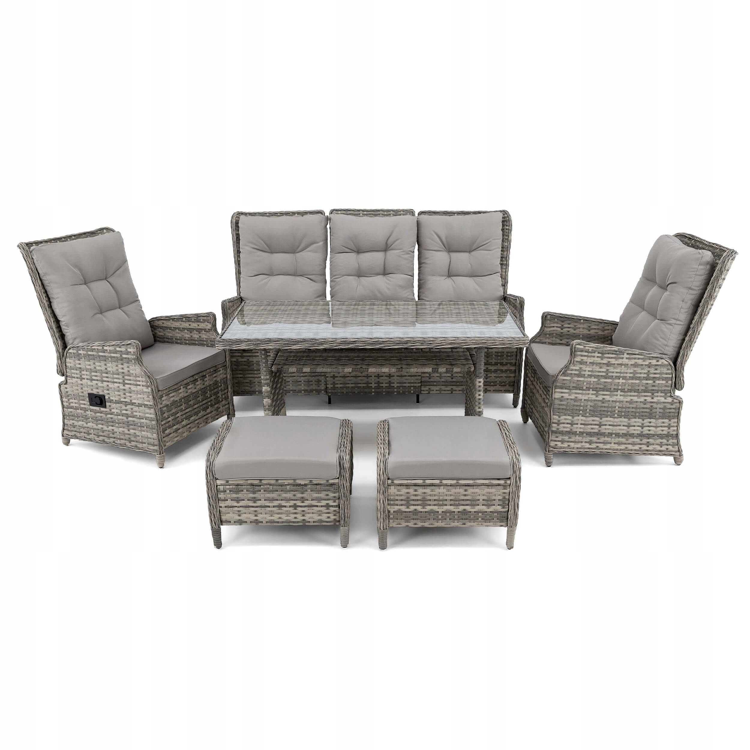 Garden furniture set ALICANTE technoratan light grey cushions adjustment Number of items in the set 6