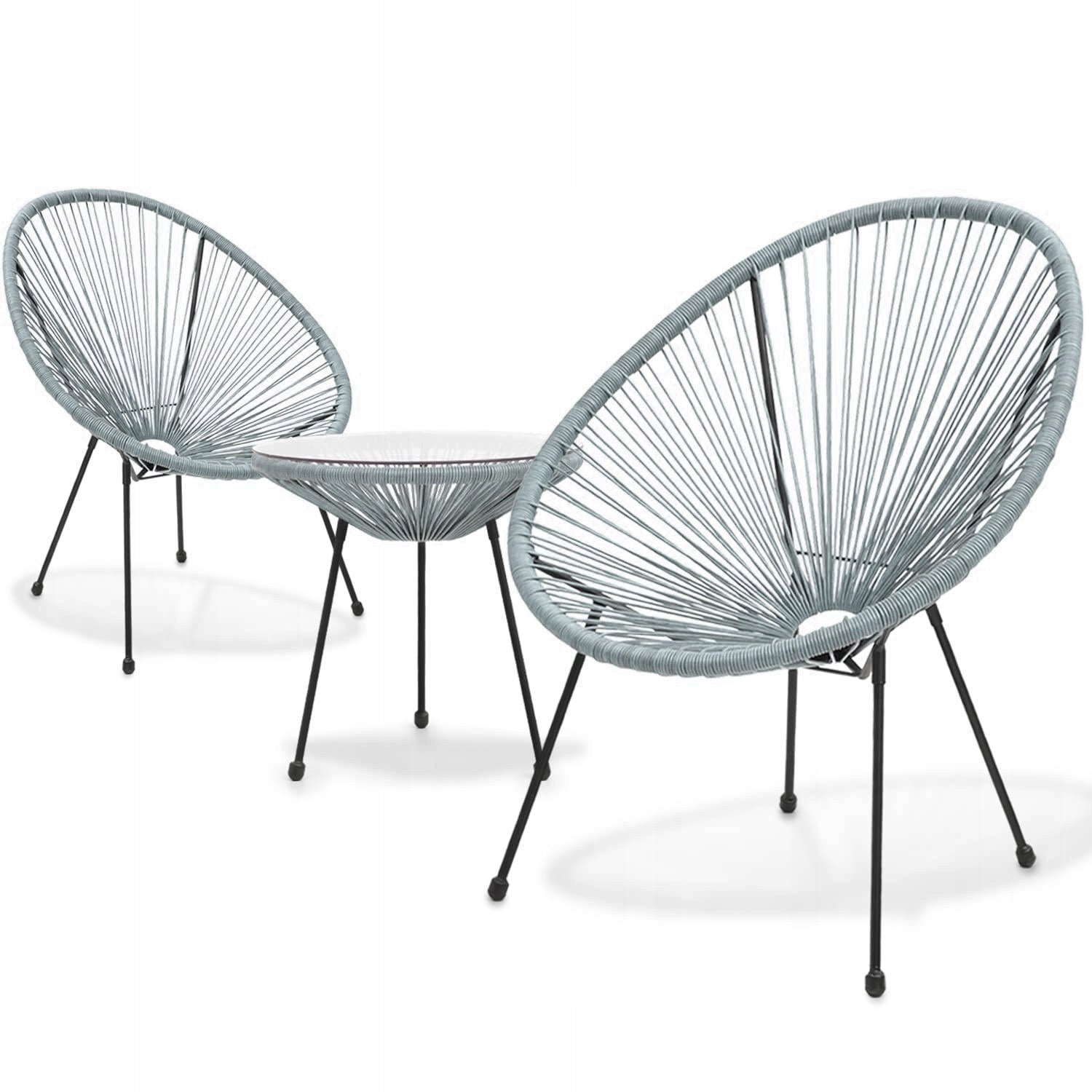 Garden furniture set Acapulco 2 chairs + table GREY