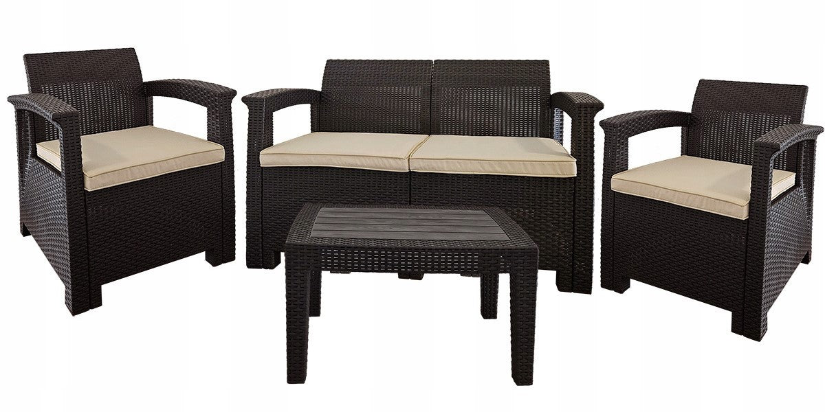 Garden furniture set Aura Bronze 4 person sofa two armchairs table garden