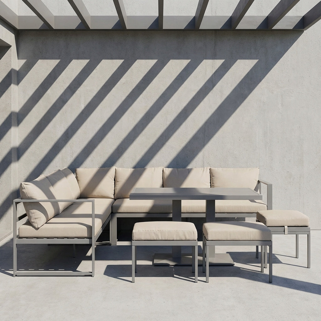 Garden furniture set CORNER steel beige IDEAL HOME&GARDEN Color beige