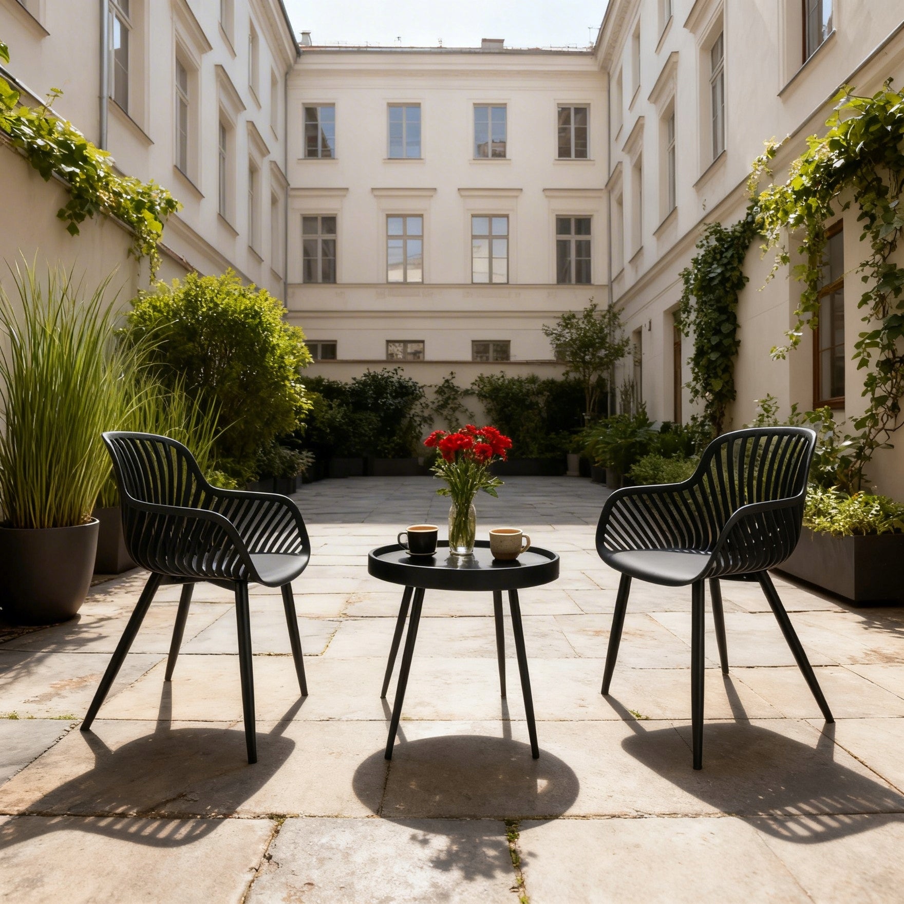 Garden furniture set GARDEN FURNITURE for terrace balcony TABLE 2 x CHAIR Main material synthetic material