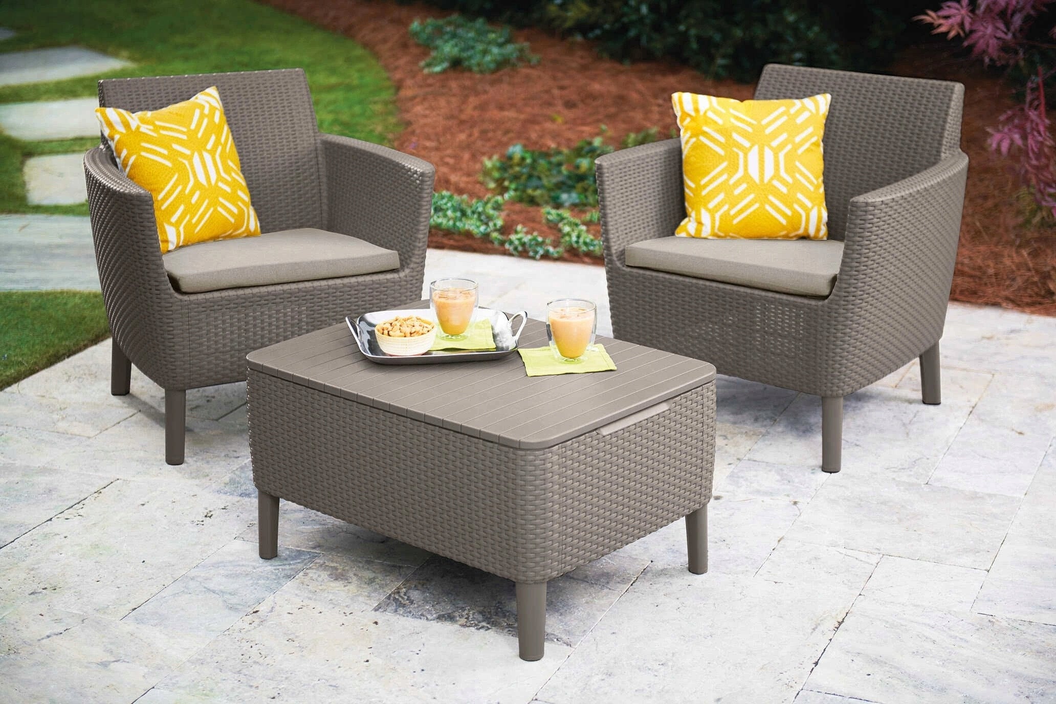 Garden furniture set Keter Salemo 5 el. beige terrace modern Main material synthetic material