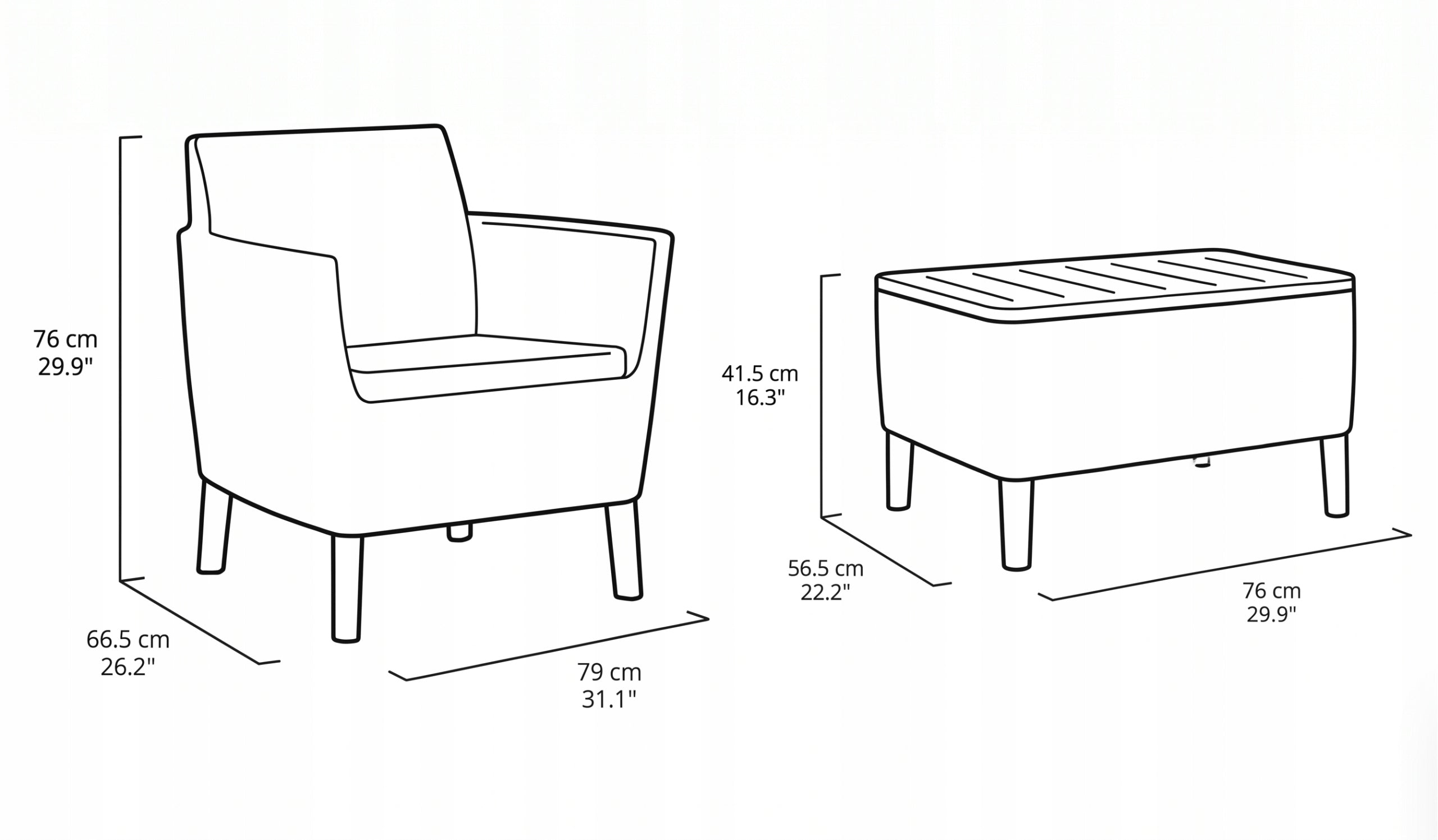 Garden furniture set Keter Salemo 5 el. beige terrace modern Set contents armchair table