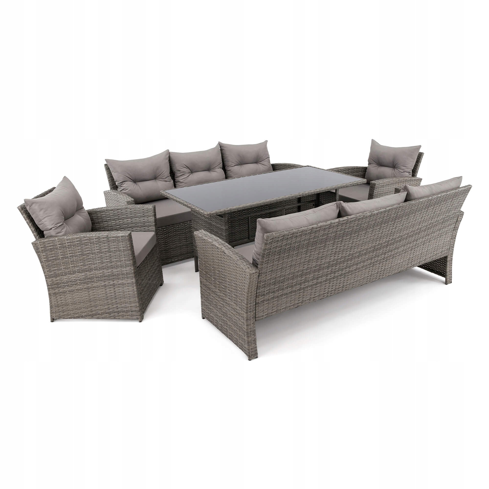 Garden furniture set Marseille 8 BP rattan grey cushions grey Number of items in the set 5