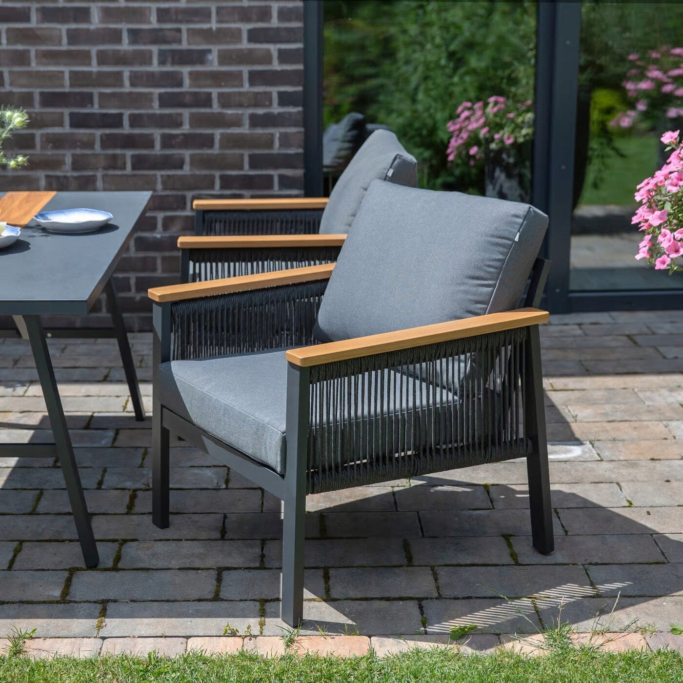 Garden furniture set PATIO Ada Anthracite Set contents armchair table