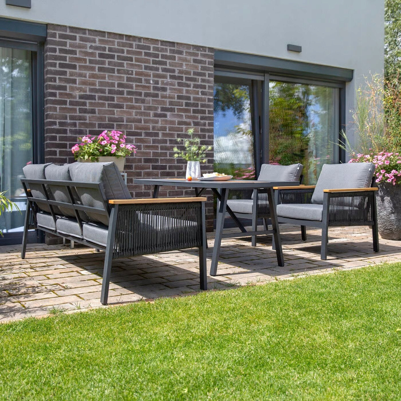 Garden furniture set PATIO Ada Anthracite Style modern industrial