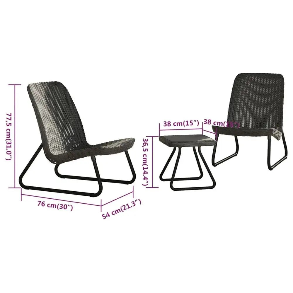 Garden furniture set Rio Patio Keter - graphite Main material synthetic material