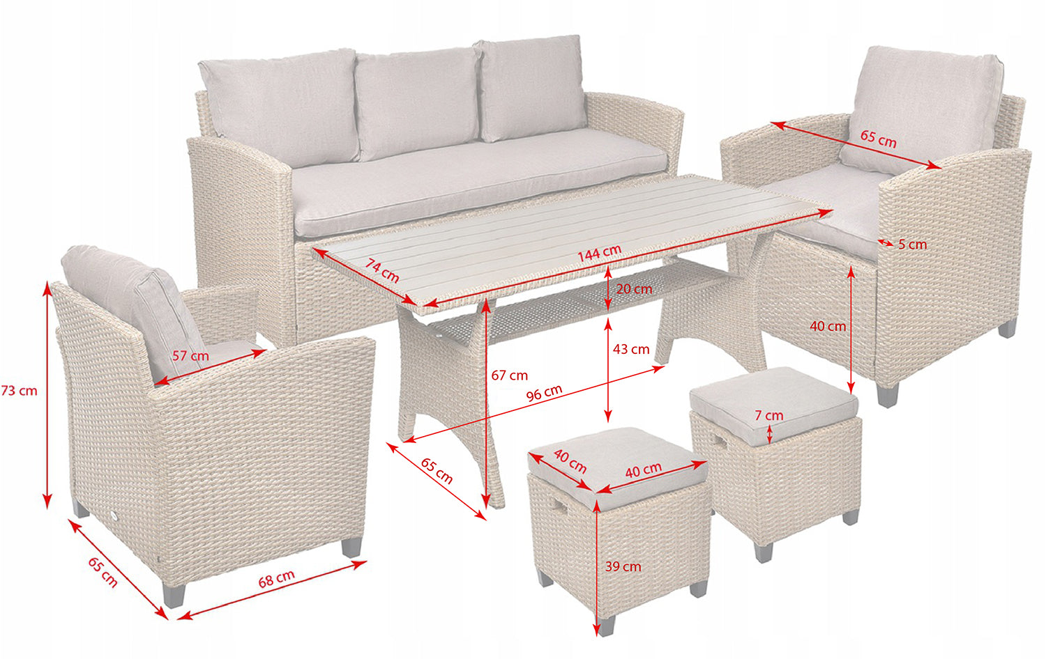 Garden furniture set TECHNORATTAN table sofa armchair seating set Main material synthetic rattan