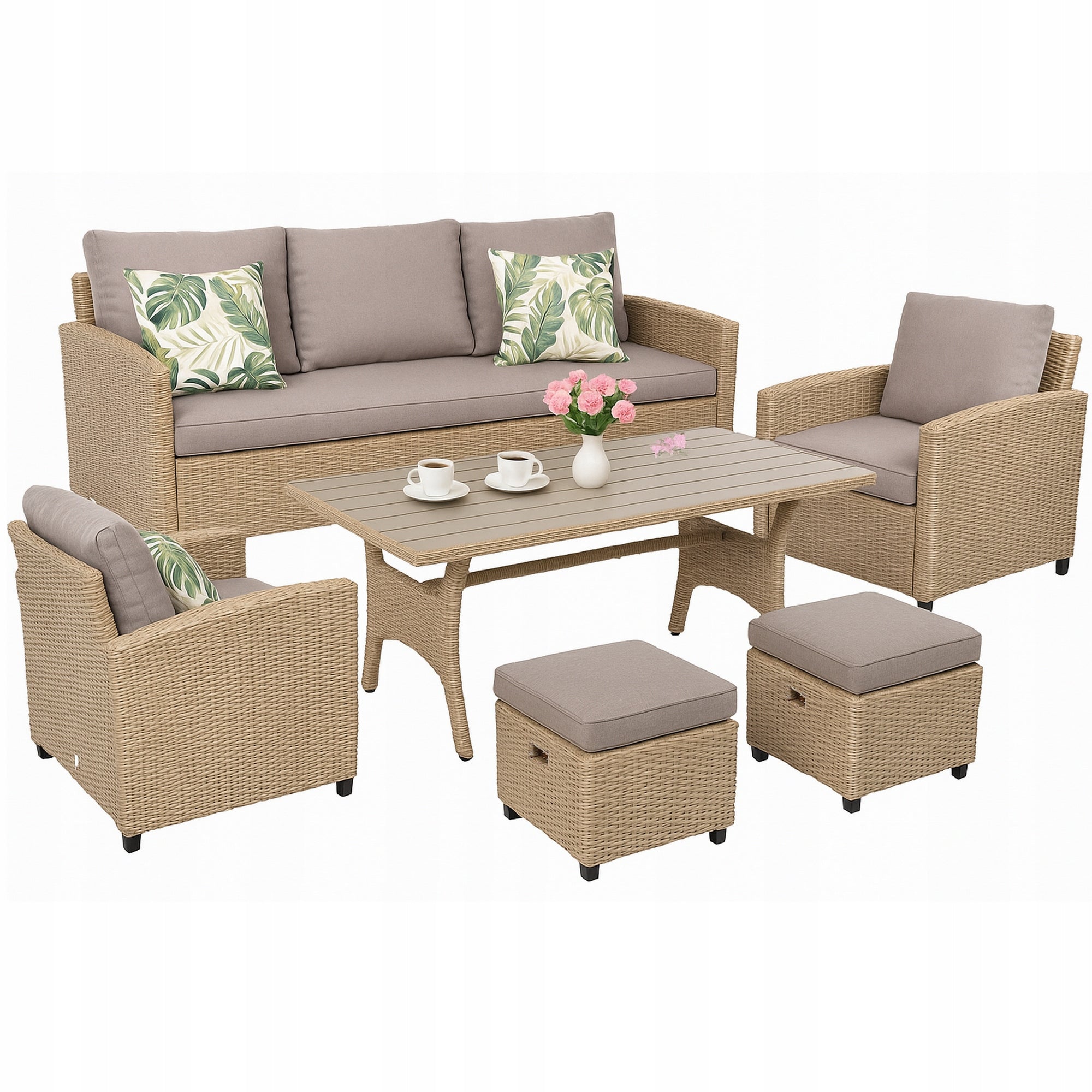 Garden furniture set TECHNORATTAN table sofa armchair seating set