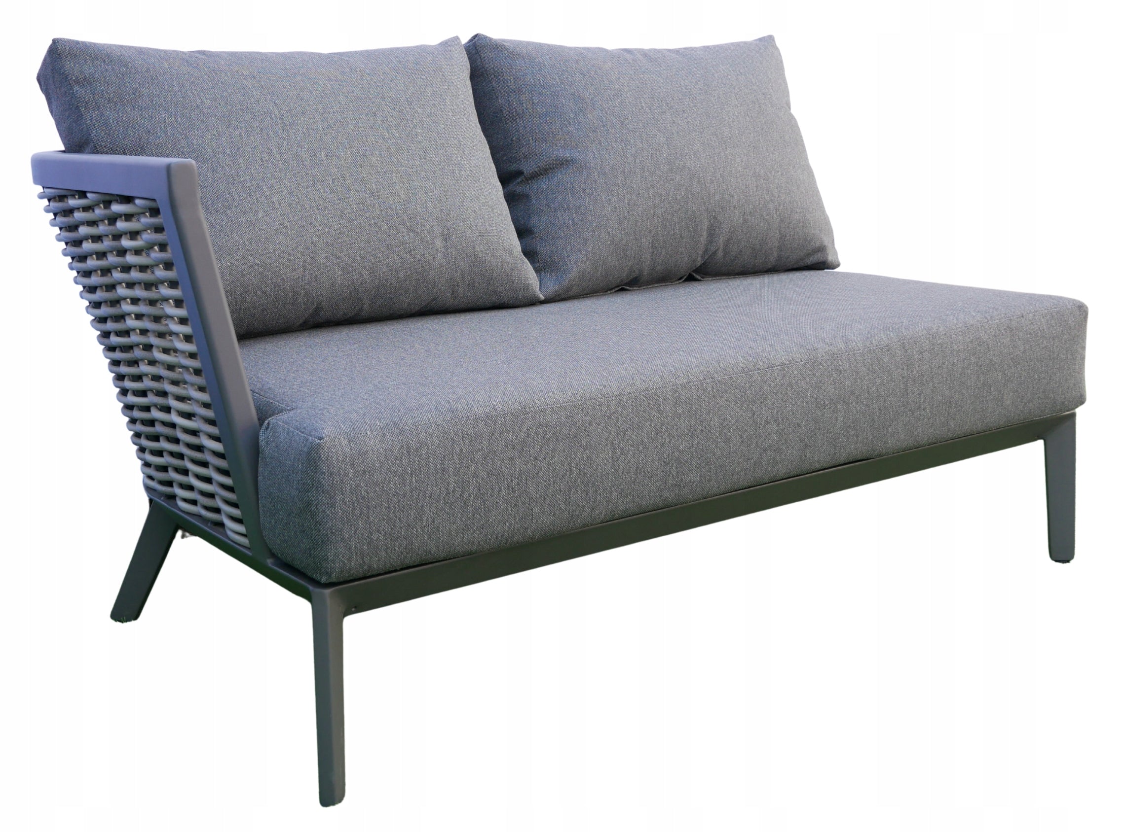 Garden furniture set corner aluminum rattan table adjustable Color gray