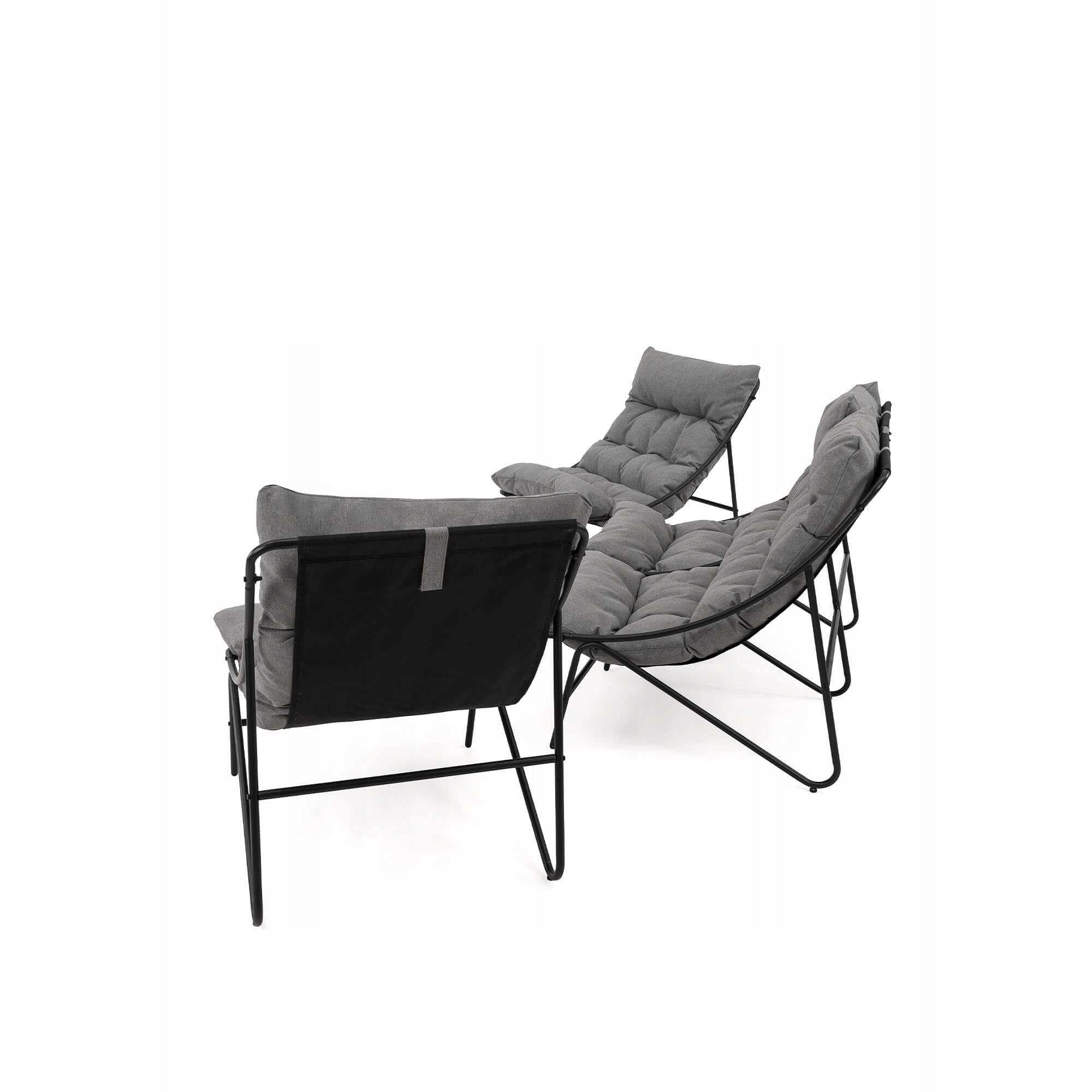 Garden furniture set for 4 people SA2006 black cushions grey Color black