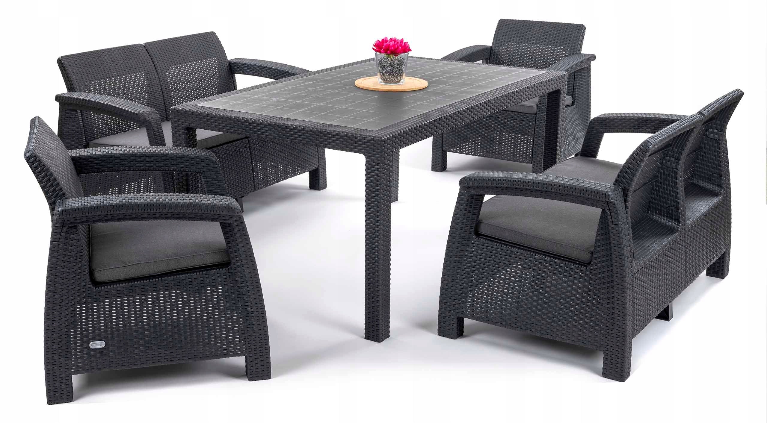 Garden furniture set for Terrace CORFU FIESTA graphite with Cushions Number of items in the set 5