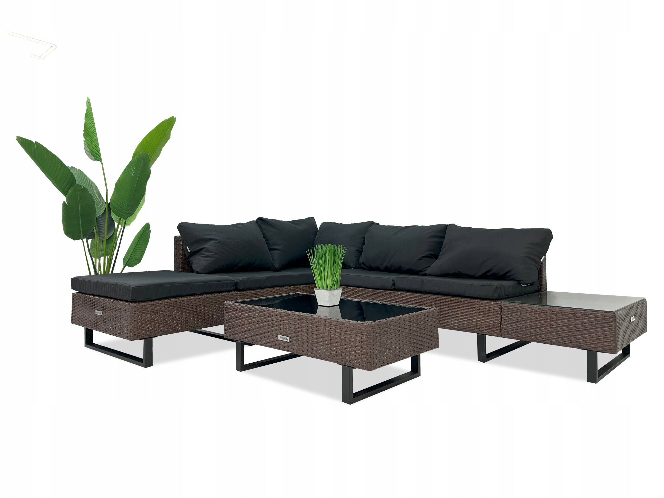 Garden furniture set rattan CORNER Lounge Loft BROWN 3 el. Number of people 5