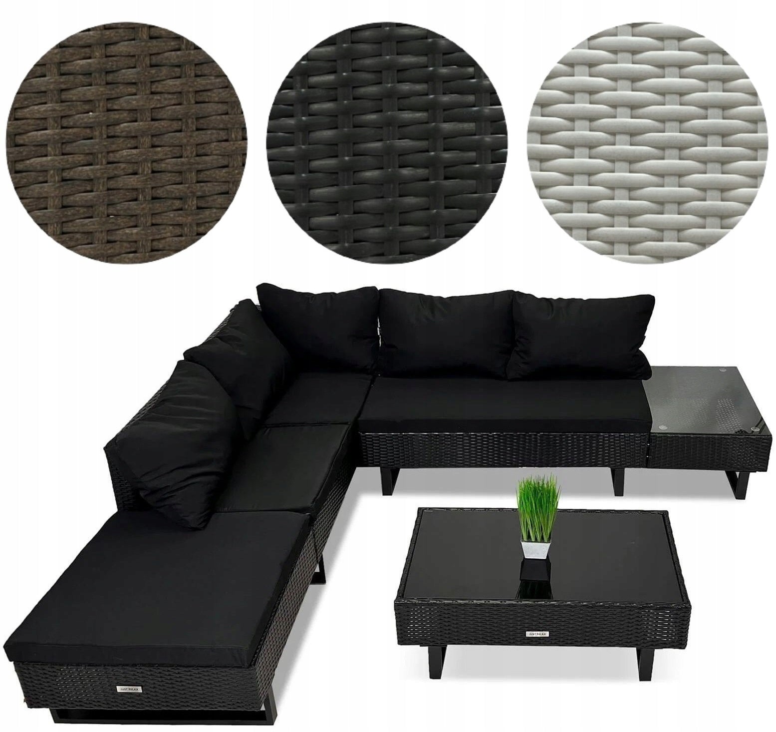 Garden furniture set rattan CORNER Lounge Loft GRAPHITE BLACK