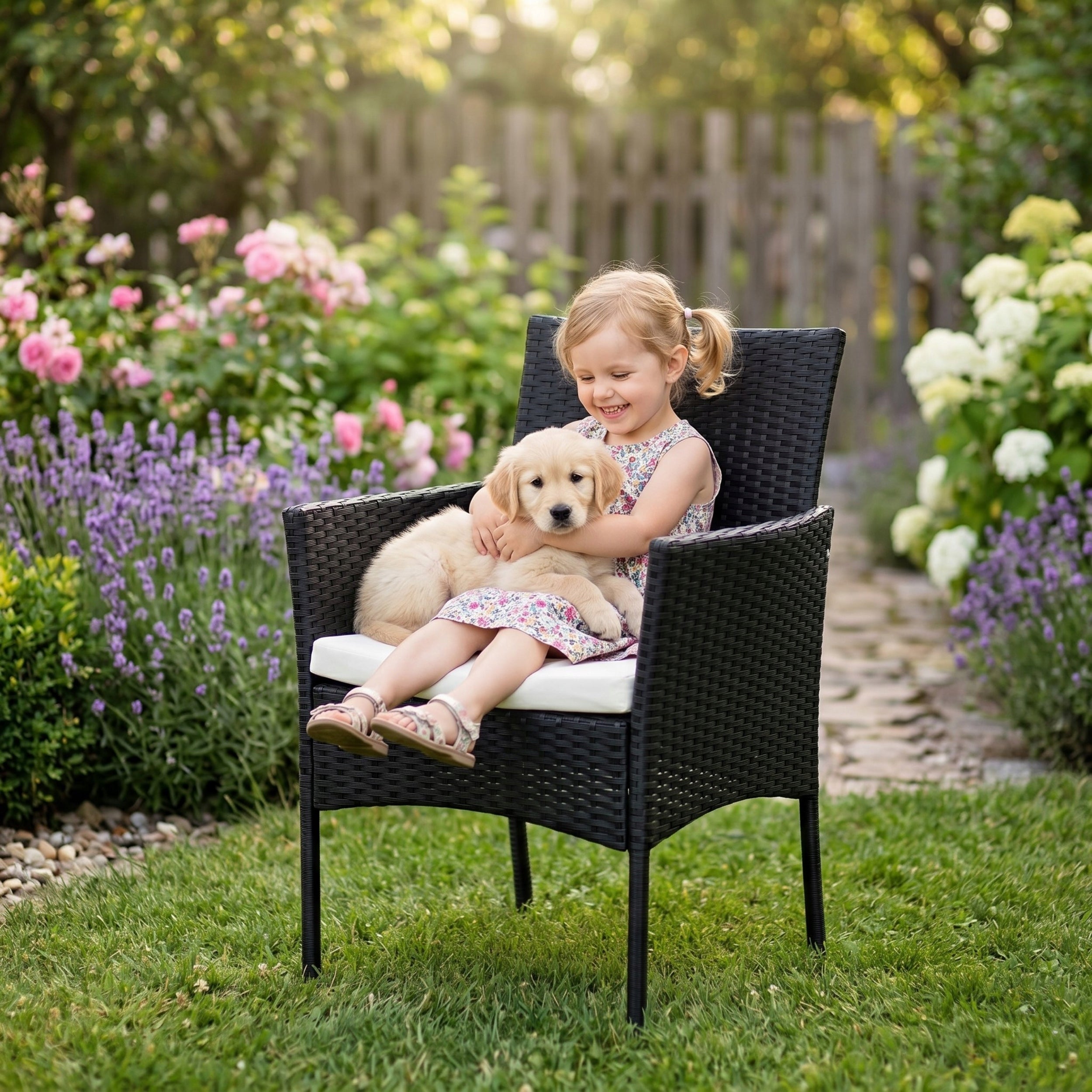 Garden furniture set rattan Funfit Garden black 4 el. Color black