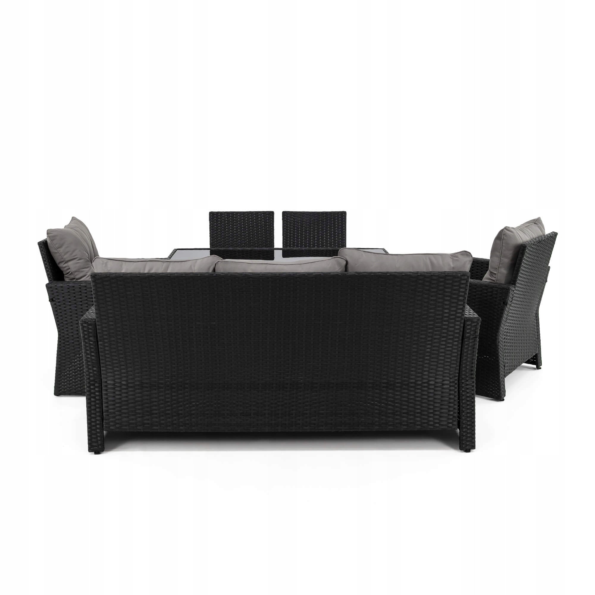 Garden furniture set rattan MONAKO XL black cushions grey Manufacturer EMWOmeble
