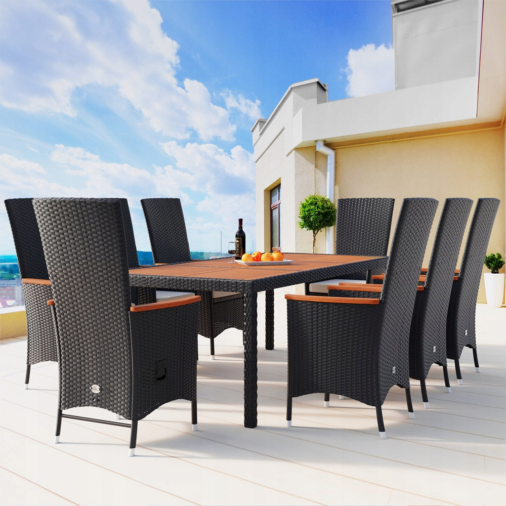 Garden furniture set rattan set for terrace 8x chair cushion 17el. EAN (GTIN) 4250525331530